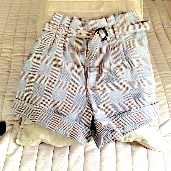 Abercrombie Suit plaid high waisted Shorts - Picture 2 of 3